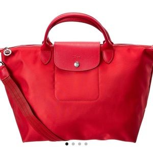 Longchamp Le Pliage Neo Medium Size Red With Crossbody